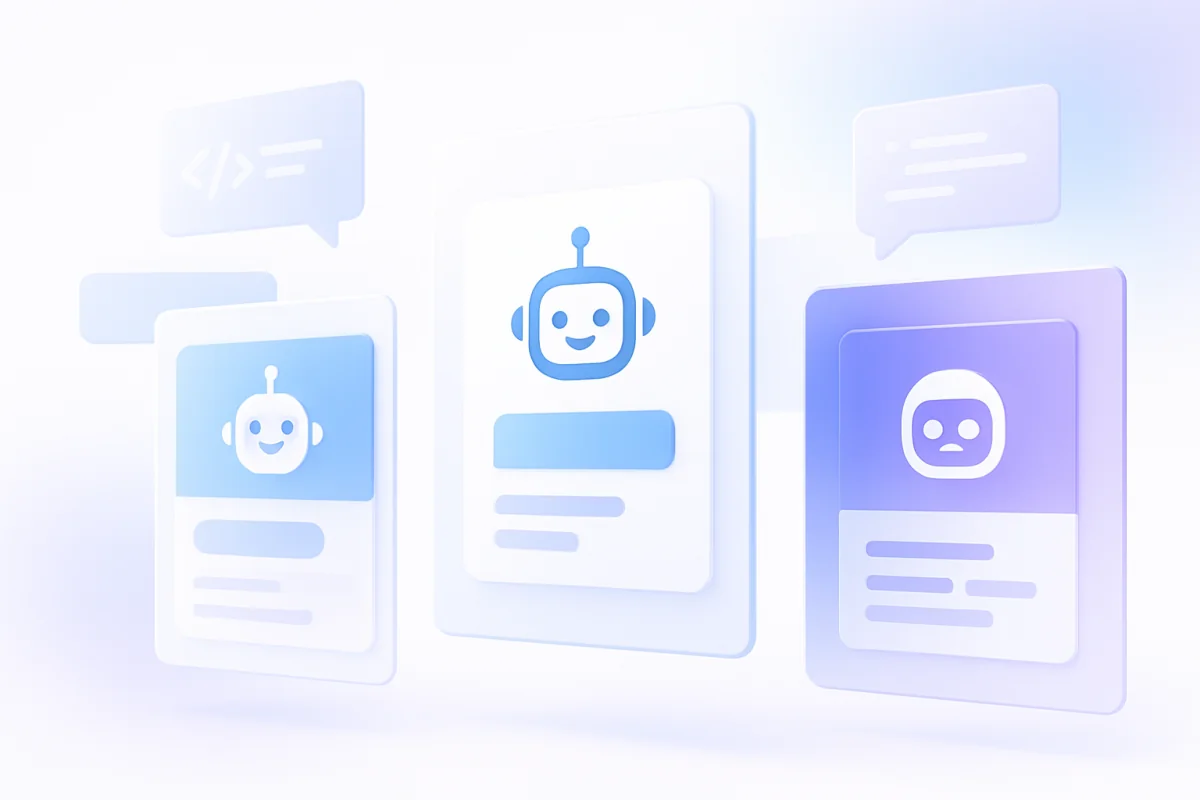 Абстрактное сравнение ИИ-платформ Microsoft Copilot, Google Gemini и Meta AI в корпоративном сегменте