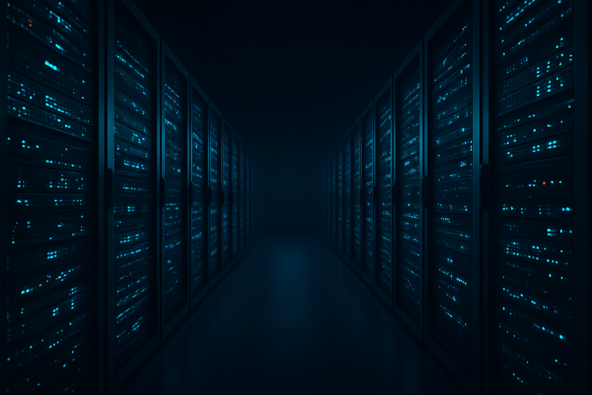 Дата-центр AWS с рядами серверов — инфраструктура для ИИ-чипов Amazon Trainium